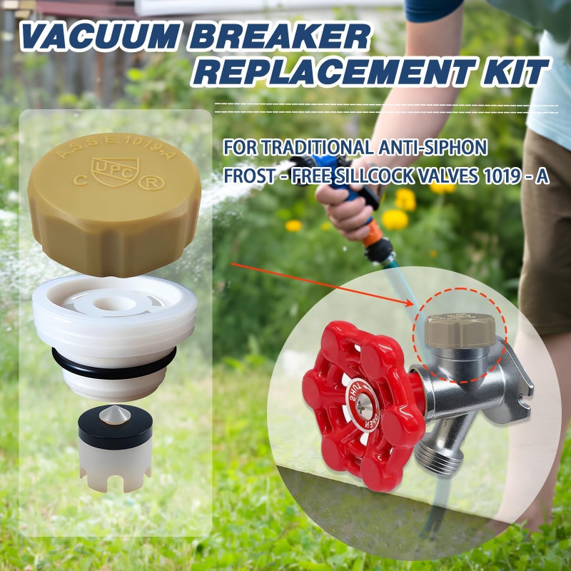 PILISPARK ASSE 1019-A Outdoor Faucet Repair Kit with Teflon Tape, Vacuum Breaker Replacement Kit Anti-Siphon Frost-Free Hose Bib Sillcock Valve Replacementï¼ˆ1 Packï¼‰ - Image 2
