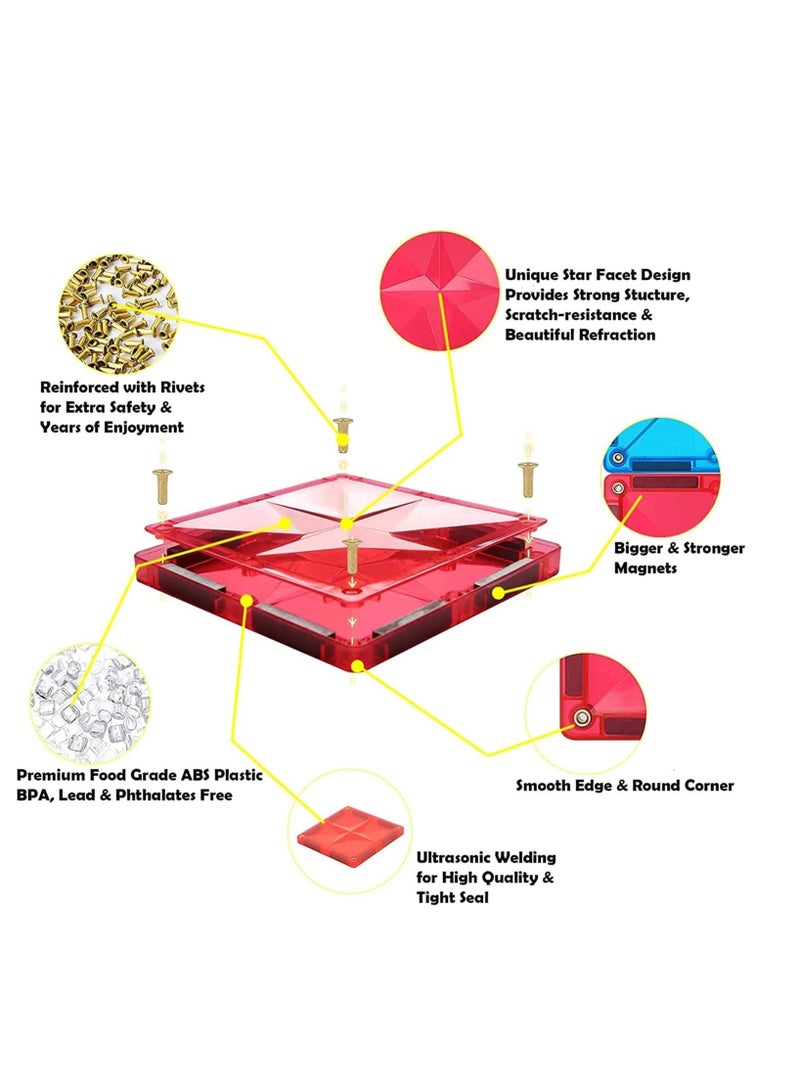 Cordova 3D Star Magnetic Tiles Set Fun and Educational Toy STEAM for Learning & Creativity Best Gift for 3 to 8 Years Old Boys Girls (46 PCs) - Image 3