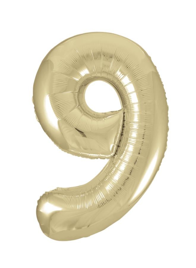 Unique 34" Gold Foil Number 9 Balloon