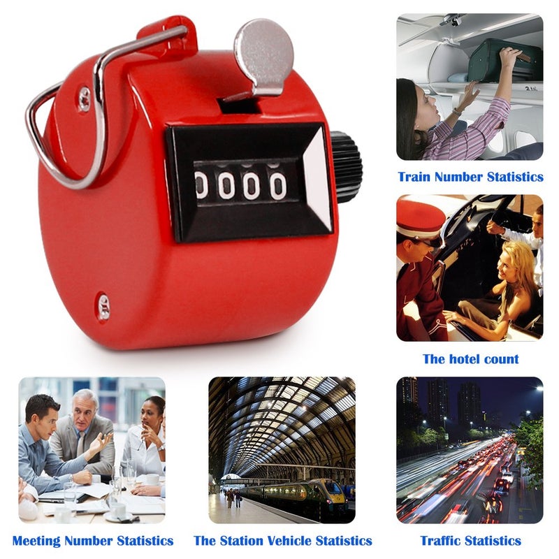 AFUNTA Pack of 6 Color Handheld Tally Counter 4 Digit Number Count, Hand Mechanical Clicker Counter - Pitch Counter for Coaching/Lap/Sport/School/Event - Image 5