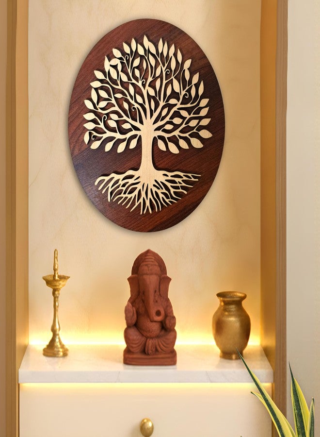 SWAGSTATION ديكور جداري روحاني من خشب MDF من SWAGSTATION | لوحة جدارية مطبوعة فاخرة للمنزل، والمعبد، وغرفة الصلاة، وغرفة المعيشة، وغرفة النوم، والمكتب، وركن التأمل - هدية تذكارية (شجرة الحياة، 12 بوصة) - Image 2