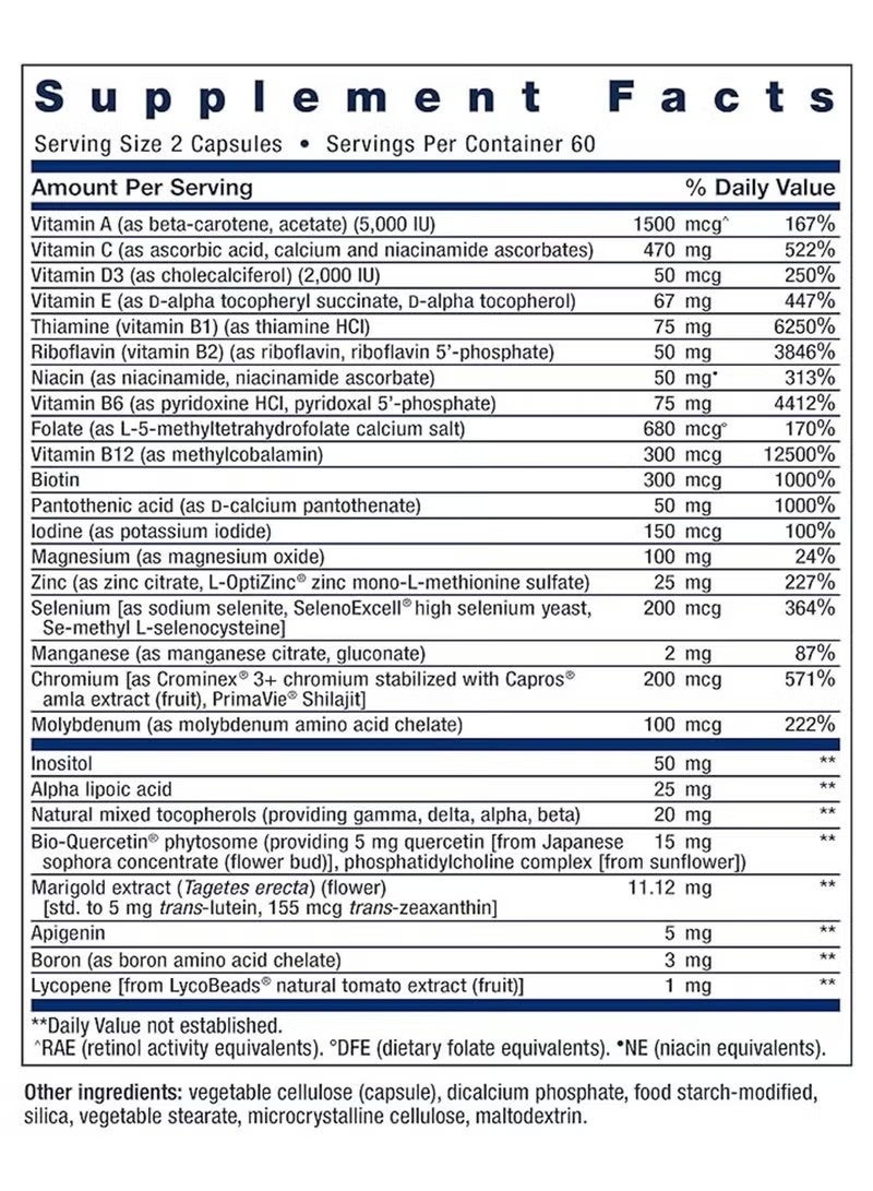لايف إكستنشن تمديد الحياة فيتامينات متعددة يوميا، فيتامينات ب، ج، د، الزنك، معبأة بأكثر من 25 فيتامينات، المعادن والمستخلصات، إمدادات شهرين، غير المعدنية وراثيا، خالية من الغلوتين، 120 كبسولة - Image 5