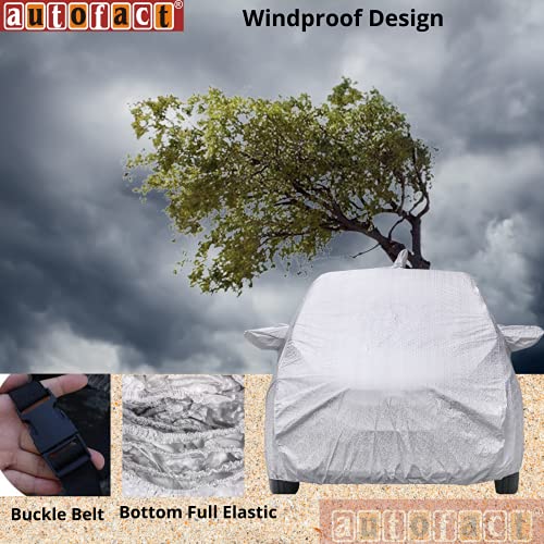 Autofact Waterproof Car Body Cover Compatible with Maruti Swift (2005 to 2011) with Mirror and Antenna Pockets (Shinning Silver) - Image 4
