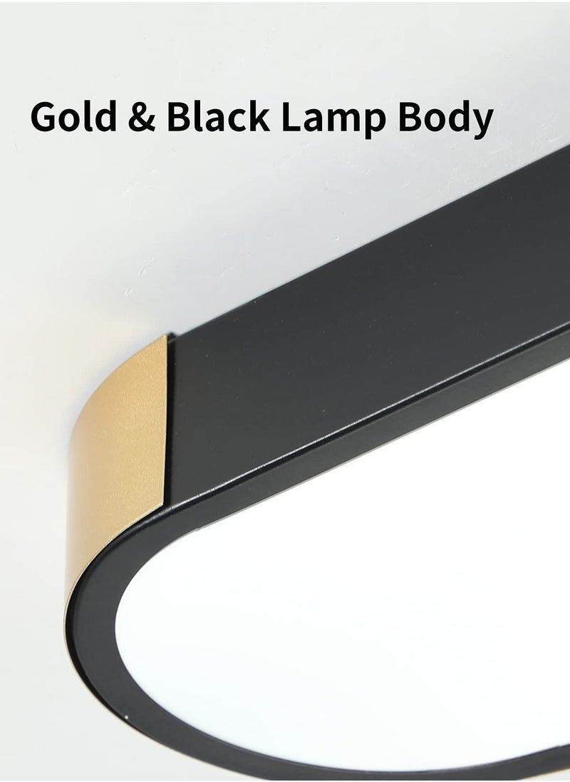 Dimmable LED Ceiling Lights Modern Acrylic Linear LED Ceiling Lamp 2.3FT Semi Flush Mount Wraparound Shape Lighting Fixture with Remote Control for Kitchen Dining Living Room (36W/3000-6500K)