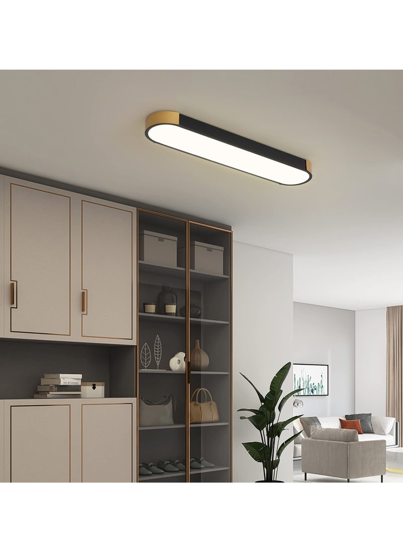 Dimmable LED Ceiling Lights Modern Acrylic Linear LED Ceiling Lamp 2.3FT Semi Flush Mount Wraparound Shape Lighting Fixture with Remote Control for Kitchen Dining Living Room (36W/3000-6500K)