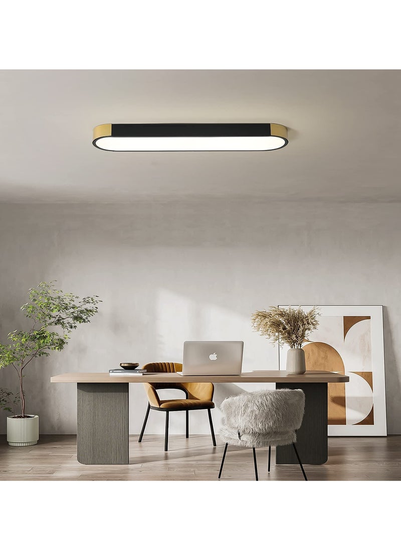 Dimmable LED Ceiling Lights Modern Acrylic Linear LED Ceiling Lamp 2.3FT Semi Flush Mount Wraparound Shape Lighting Fixture with Remote Control for Kitchen Dining Living Room (36W/3000-6500K)