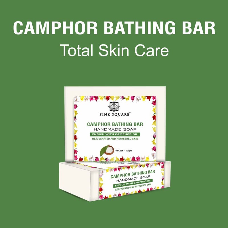 Pink Square Handmade Soap Camphor Bathing Bar Enriched with Camphor Oil and Glycerine Pack of 2 of 100 Grams200 Grams - Image 5