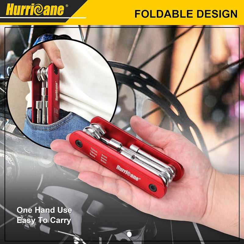 Hurricane 6 in 1 Folding Nut Driver Set Metric, Hex Nut Driver Set, Folding Socket Wrench, Cr-V Steel Shank, Portable Premium Aluminum Handle. Easy to Carry Out. 5mm, 6mm, 8mm, 9mm, 10mm, 12mm - Image 4