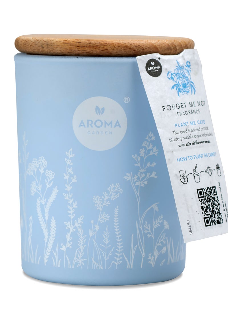 Aroma Home Fresh Garden Natural Wax Scented Candle with Plantable Seed Paper Hanger, Mixed Flower Seeds, Made In Poland (Forget Me Not)