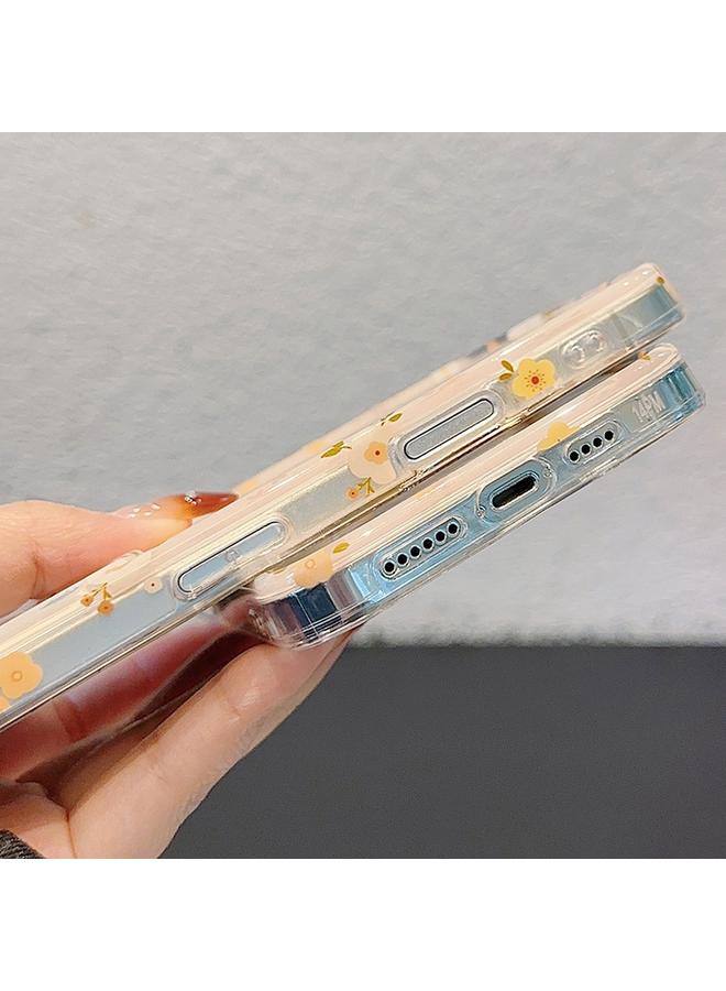 S-TOP Case For iPhone 13 Pro Double-sided IMD Flowers Print TPU Phone Case - Image 3