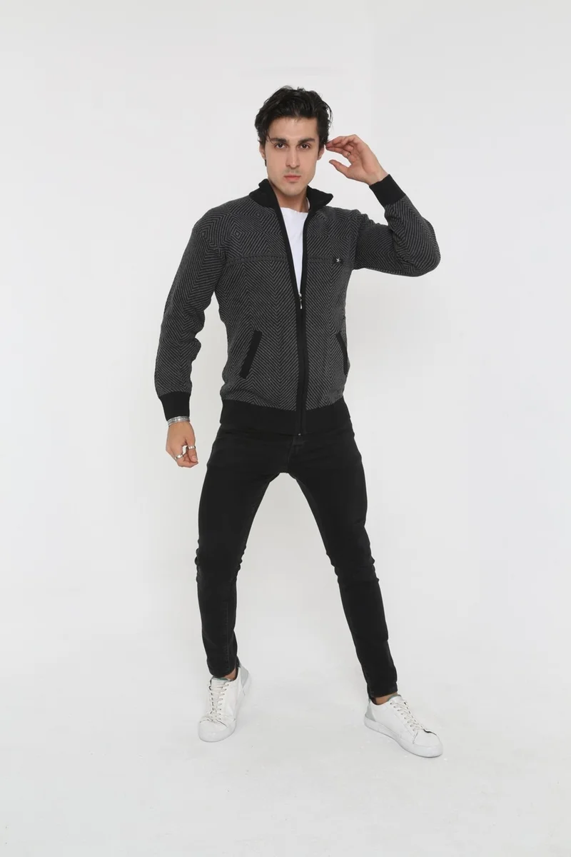 KMK Kombin KMK Combination Baba Super Oversized Knitwear Zippered Knitted Cardigan & Sweater