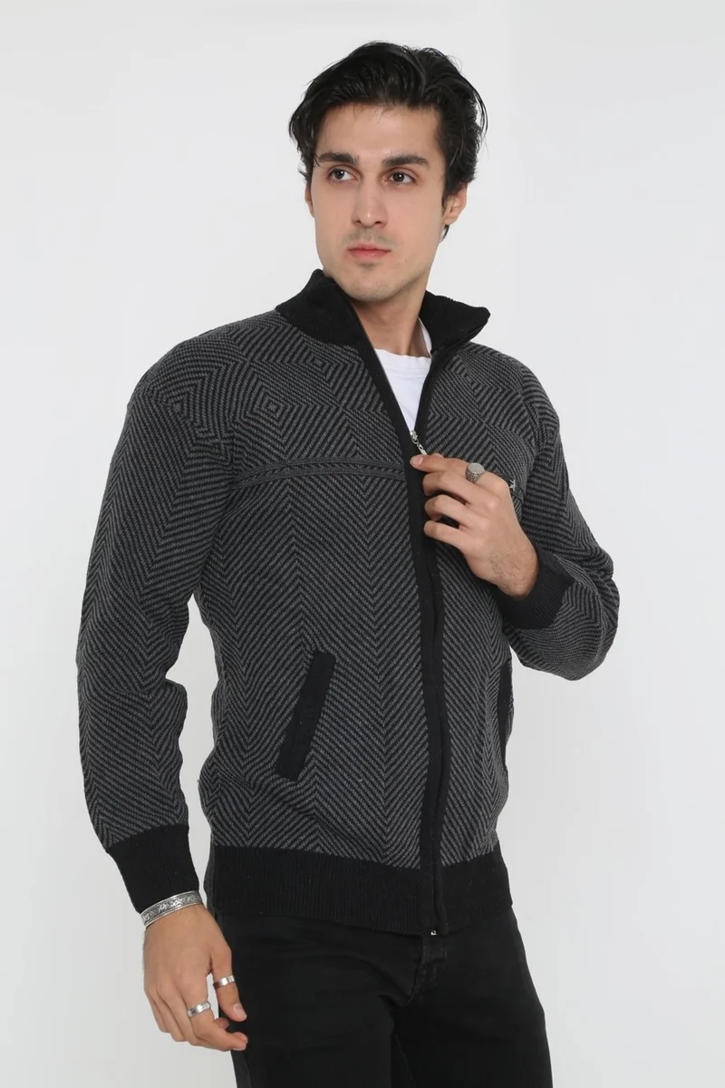 KMK Kombin KMK Combination Baba Super Oversized Knitwear Zippered Knitted Cardigan & Sweater
