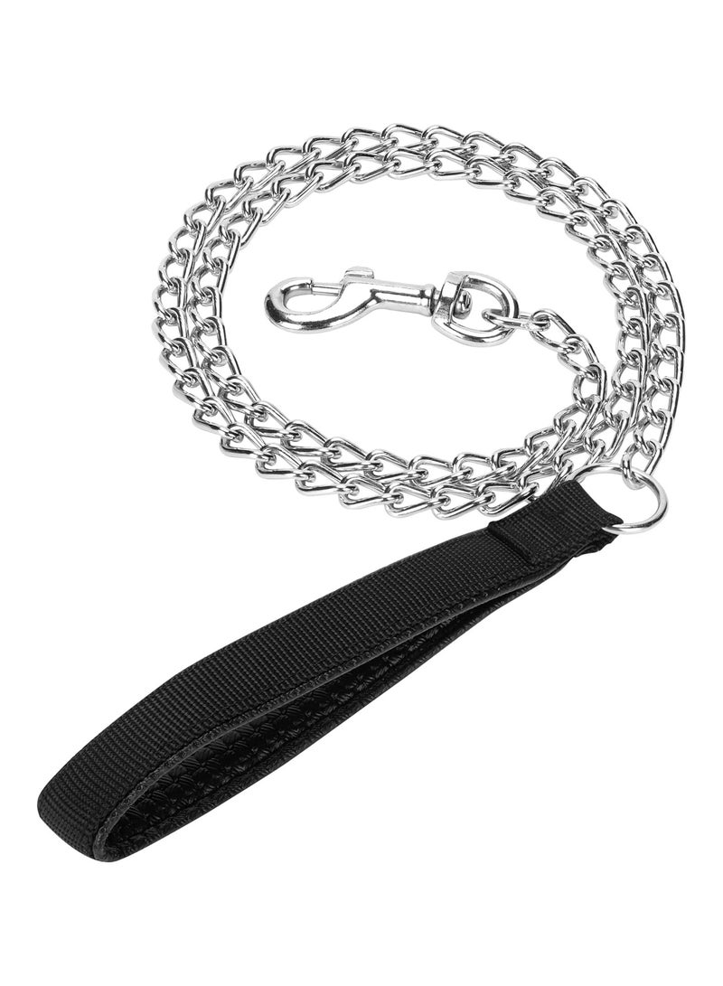 5.91ft Metal Dog Leash and 1.8ft Dog Training Chain Collar,Heavy Duty Dog Leash,with Padded Handle for Large Medium Dogs - Image 2