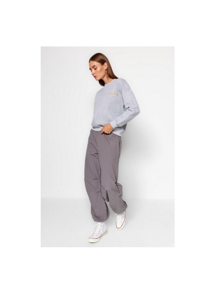 trendyol Gray Embroidered Sweatshirt - Image 1