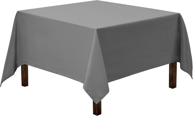 Gee Di Moda 52 x 52 Inch Charcoal Square Tablecloth - Heavy Duty, Stain & Wrinkle Resistant - Perfect for Square or Round Tables, Buffet, Parties, Holidays, Weddings - Image 1