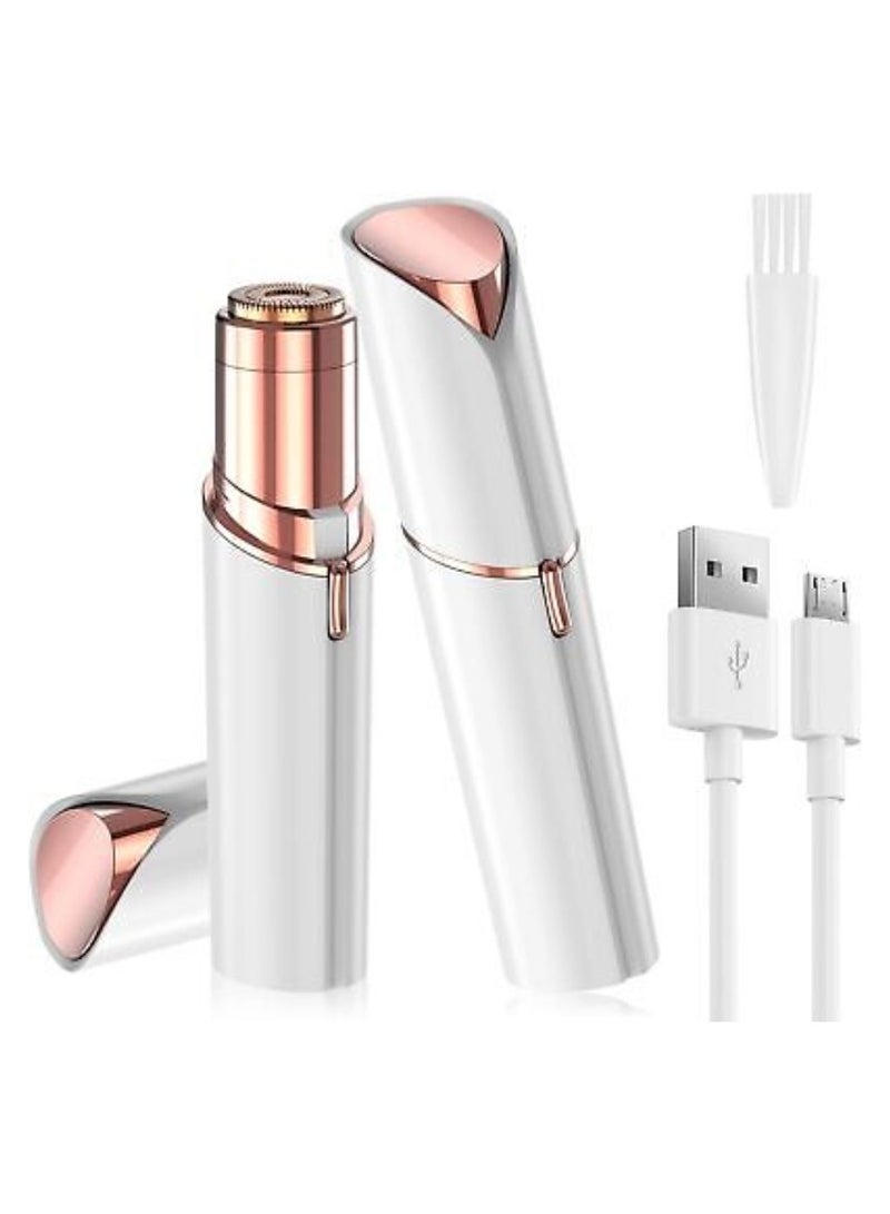 Earss Painless Flawless Facial Hair Remover for Women - Rechargeable Portable Epilator & Trimmer for Face, Upper Lip, Chin & Peach Fuzz - Gold/White Design. - Image 1