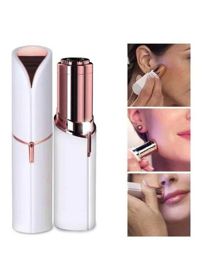 Earss Women’s USB Rechargeable Electric Facial Hair Remover for Face, Upper Lip & Chin | Portable Painless Eyebrow & Peach Fuzz Trimmer | Built-in LED Light | White Rose Gold - Image 4