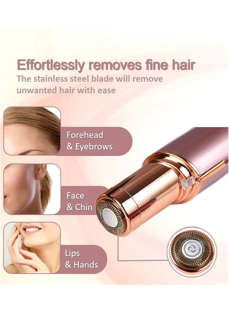 Earss Women’s USB Rechargeable Electric Facial Hair Remover for Face, Upper Lip & Chin | Portable Painless Eyebrow & Peach Fuzz Trimmer | Built-in LED Light | White Rose Gold - Image 5