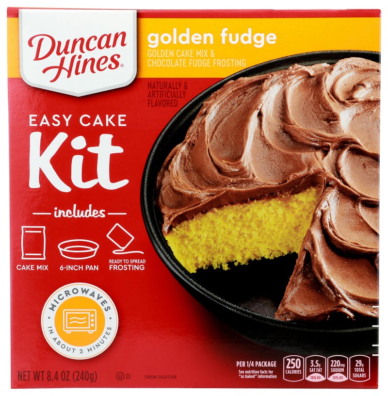Duncan Hines Easy Cake Kit Golden Fudge Cake Mix, 8.4 OZ - Image 4