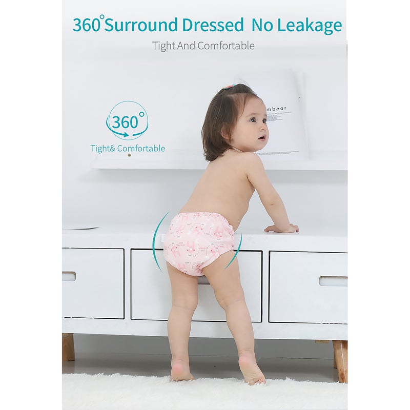 Insular 2 Pcs Training Pants Underwear 6 Layers Breathable Cotton Toddler Potty Training Underwear - Image 4