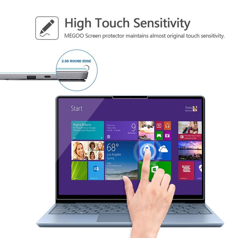 Megoo Surface Laptop Go 3/ Laptop Go 2 12.4" Glass Screen Protector,Scratch Resistant/Hish Sensitivity/Easy Installation/ 9H Hardness, Also Compatible for Microsoft Surface Laptop Go (2020-2023) - Image 4