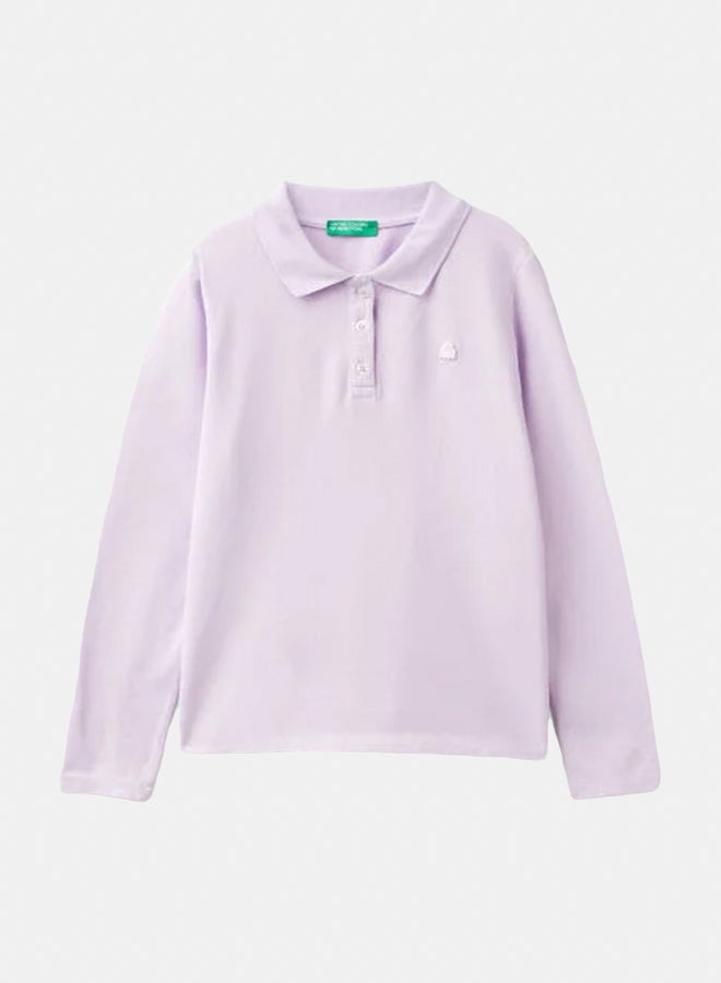 Benetton Long Sleeve Polo Shirt  - Image 1