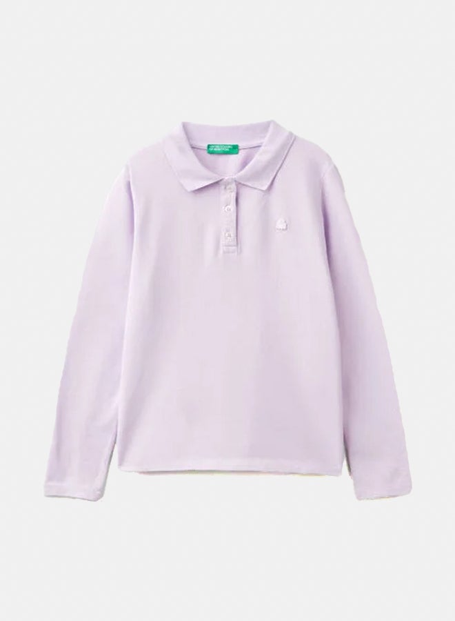 Benetton Long Sleeve Polo Shirt  - Image 2