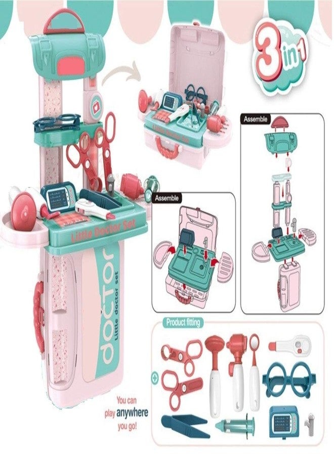 TriLok 3 in 1 Pretend Play Doctor Set Learning Educational Medical Toy Tool with Portable Medical Clinic Suitcase and Equipment(Multicolor) - Image 4