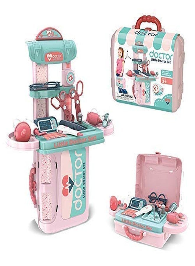 TriLok 3 in 1 Pretend Play Doctor Set Learning Educational Medical Toy Tool with Portable Medical Clinic Suitcase and Equipment(Multicolor) - Image 1