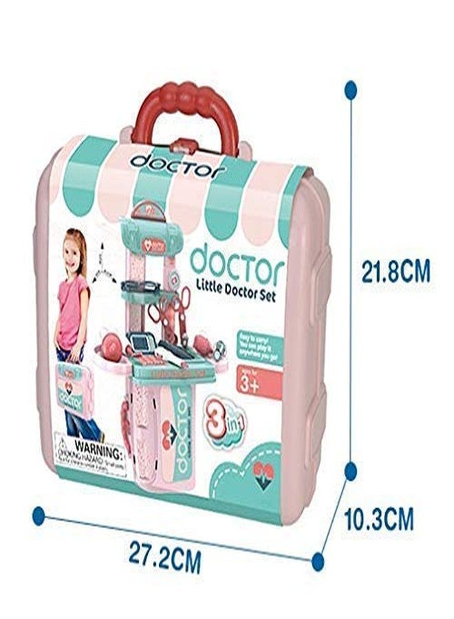 TriLok 3 in 1 Pretend Play Doctor Set Learning Educational Medical Toy Tool with Portable Medical Clinic Suitcase and Equipment(Multicolor) - Image 5