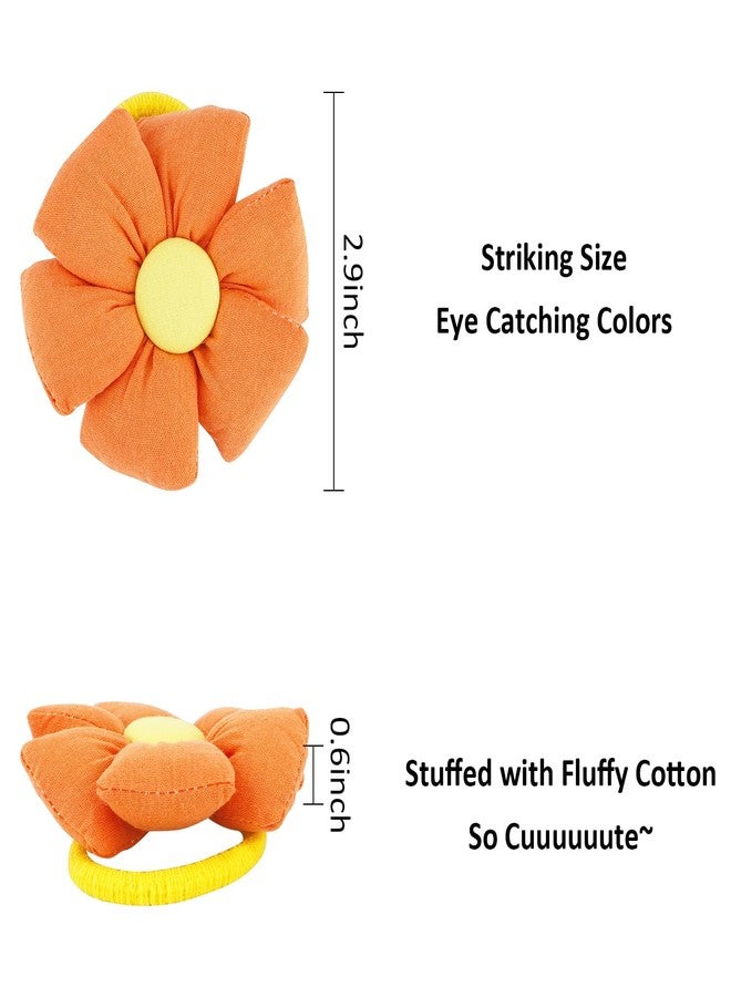 Didder 12PCS Cute Big Flower Kawaii Hair Ties for Toddlers - Colorful Hair Accessories, Elastics, Ties and Bands in Pink, Purple, Orange, Blue, Green, Yellow (6 Pairs) - Image 5