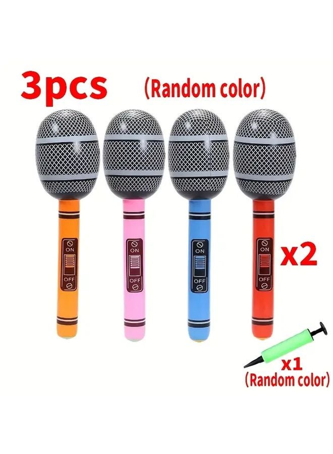 3pcs Inflatable Microphone Pool Floats For Pool Beach Party Decorations - Image 1