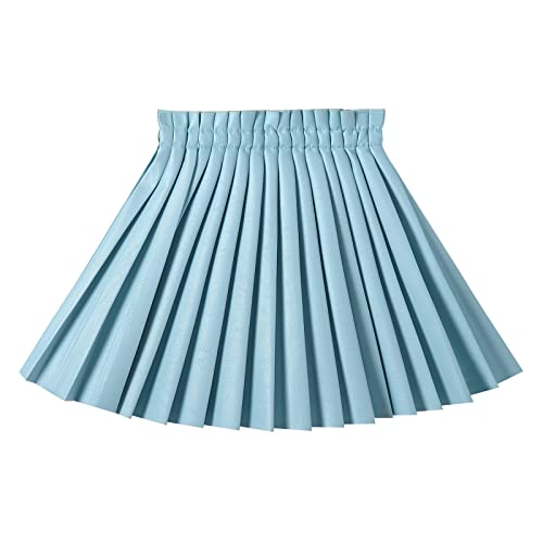 WELAKEN Pu Leather Skirts for Girls Kids & Teen & Toddler & Women Faux Leather Pleated Skirts,PowderBlue,8 Years - Image 1