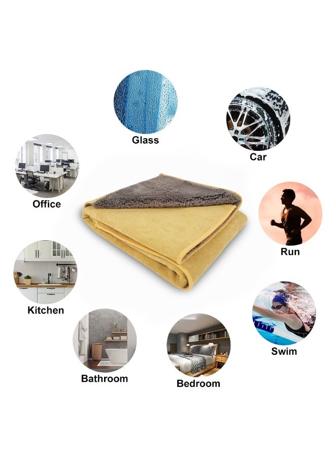 أيه بي دي منشفة من الألياف الدقيقة مزدوجة الجوانب 50 × 40 سم لتنظيف السيارة، قماش سريع الجفاف فائق الامتصاص للغسيل والشمع والتلميع والتجفيف، خالية من الخدوش وخالية من الوبر، منشفة سميكة ناعمة لتنظيف المنزل والمطبخ والمكتب والزجاج والدراجات النارية والمركبات الترفيهية - Image 4