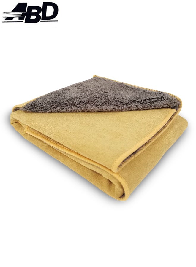 أيه بي دي منشفة من الألياف الدقيقة مزدوجة الجوانب 50 × 40 سم لتنظيف السيارة، قماش سريع الجفاف فائق الامتصاص للغسيل والشمع والتلميع والتجفيف، خالية من الخدوش وخالية من الوبر، منشفة سميكة ناعمة لتنظيف المنزل والمطبخ والمكتب والزجاج والدراجات النارية والمركبات الترفيهية - Image 1