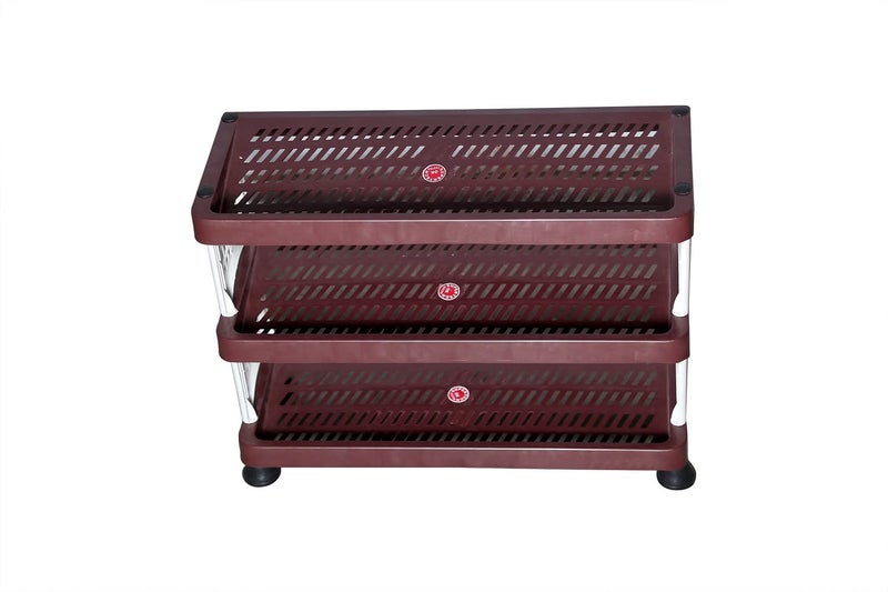 Supertech Supertech Premium Plastic 3 Tiers Storage Shelf & Shoe Rack Stand, 3 Shelves