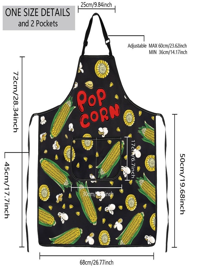 MBMSO Popcorn Gift Popcorn Corn Apron for Popcorn Lovers Popcorn Kitchen Baking Apron Popcorn Maker Gifts Cooking BBQ Apron (Popcorn Apron-b) - Image 2