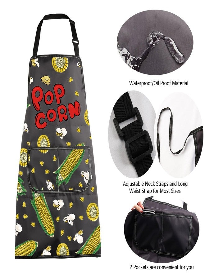 MBMSO Popcorn Gift Popcorn Corn Apron for Popcorn Lovers Popcorn Kitchen Baking Apron Popcorn Maker Gifts Cooking BBQ Apron (Popcorn Apron-b) - Image 5