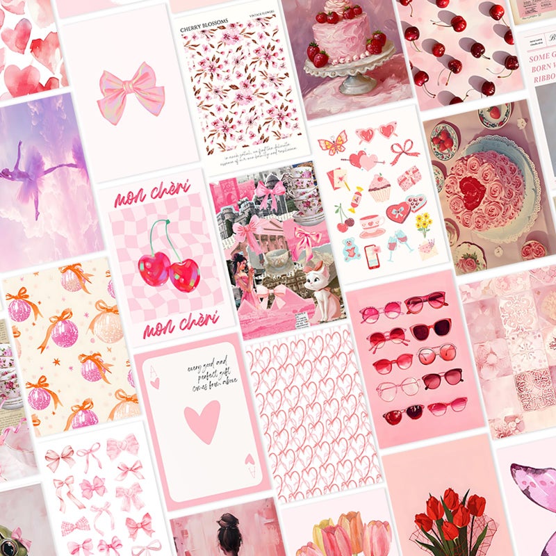 ASTRDECOR Pink Coquette Room Decor Aesthetic Pictures 50 PCS - Coquette Wall Art Prints 4"x6", Trendy Cute Home Decor, Wall Collage Kit For Teen Girls Dorm Bedroom, Vintage Pink Bow Posters - Image 4