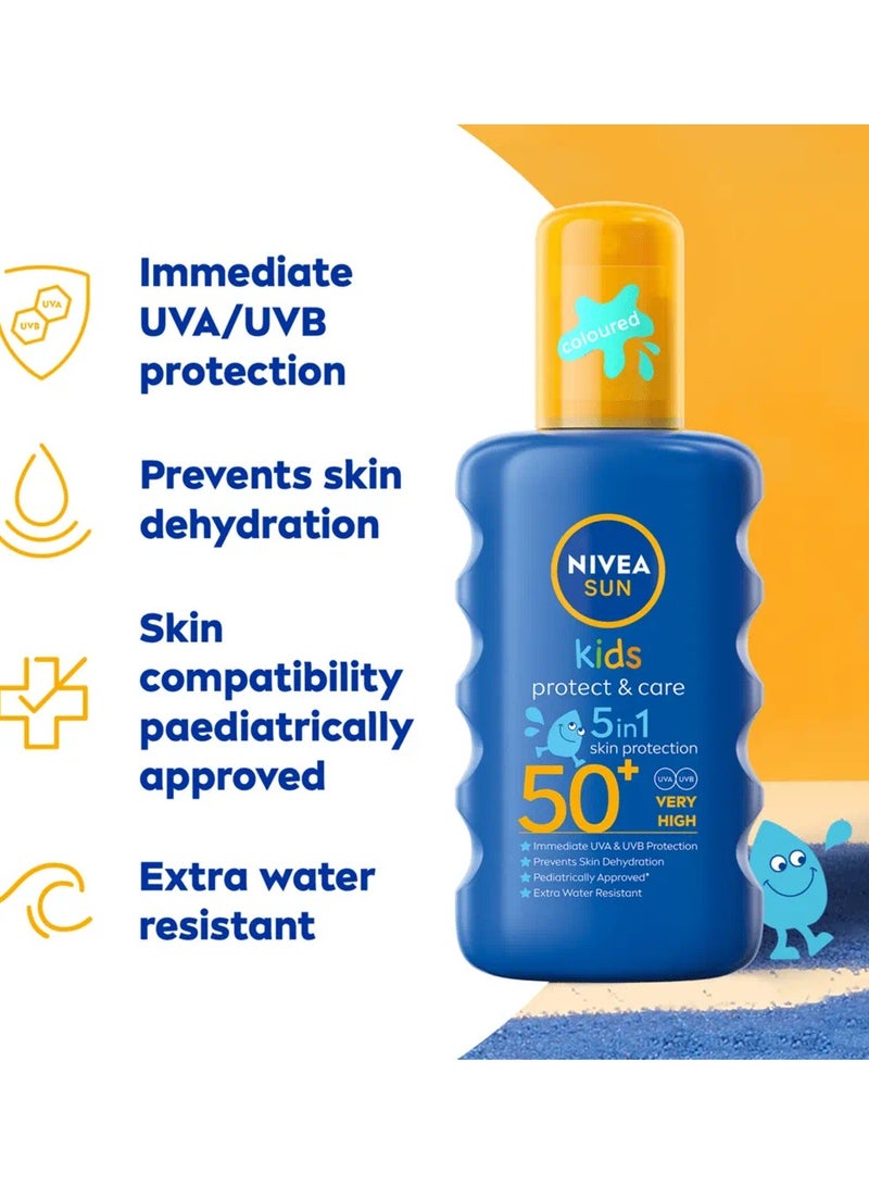 Nivea Kids Sunscreen Spray SPF 50+ Protect & Care 5 in1 Skin Protection 200ml - Image 2