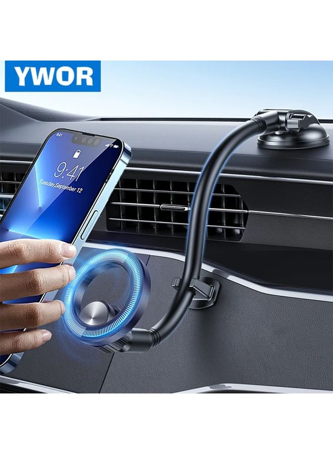 Black Rotatable Waterproof Car Tablet Phone Holder with Magnetic Ultra Long Gooseneck Dashboard Mount Fits 4 7 to 13 Inch Devices for iPad Galaxy Tab Fire HD - Image 1