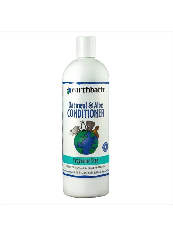 earthbath Oatmeal & Aloe Conditioner, Fragrance Free, 16 oz – Dog Conditioner for Allergies and Itching, Dry Skin – Made in USA - Image 1