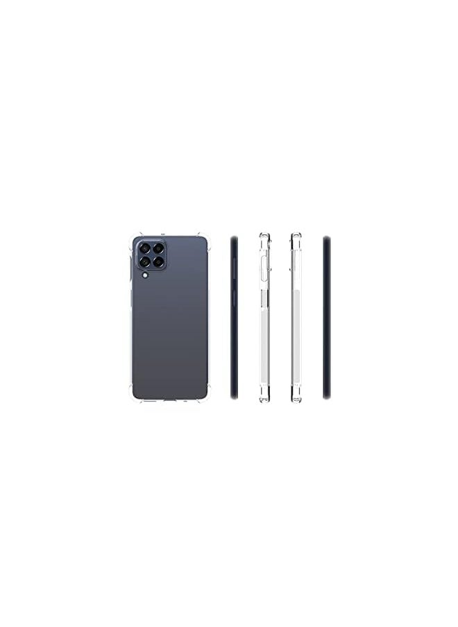 Generic - 1 Plus 2 Case For Samsung Galaxy M33 5G With Tempered Glass Screen Protector 2 Pcs Clear Tpu Four Corners Protective Cover Transparent Soft Funda Case Galaxy M33 5G Clear - Image 1