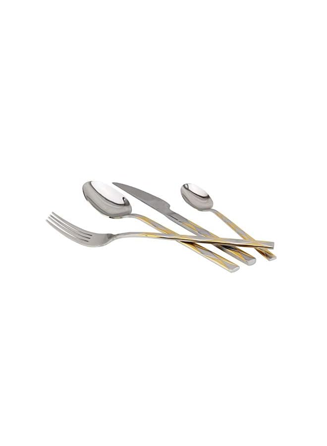 Berger 24 Piece Silverware Flatware Cutlery Set with Round Stand, Stainless Steel Includes 6 Knife, 6 Fork, 6 Tea Spoon, 6 Dinner Spoon, Mirror Polished, Dishwasher Safe - Image 4