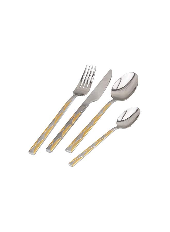 Berger 24 Piece Silverware Flatware Cutlery Set with Round Stand, Stainless Steel Includes 6 Knife, 6 Fork, 6 Tea Spoon, 6 Dinner Spoon, Mirror Polished, Dishwasher Safe - Image 2