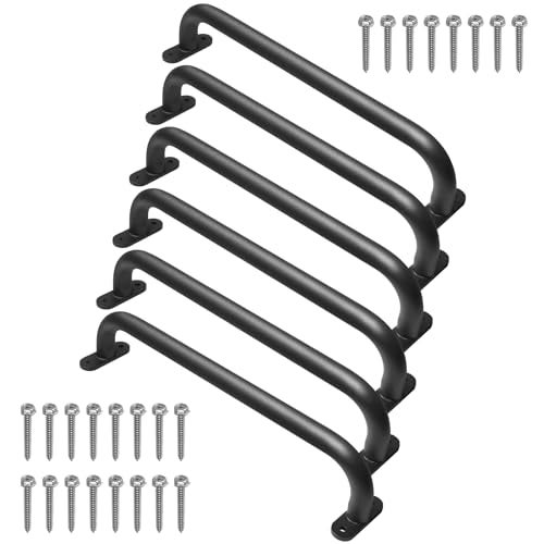 Purife 17 Inch Black Playground Accessories Handles Metal Pack of 6 Playset Handles Swing Sets Attachment Grab Bars Kids Hand Grips Monkey Bar for Playhouse Treehouse Jungle Gym - Image 1