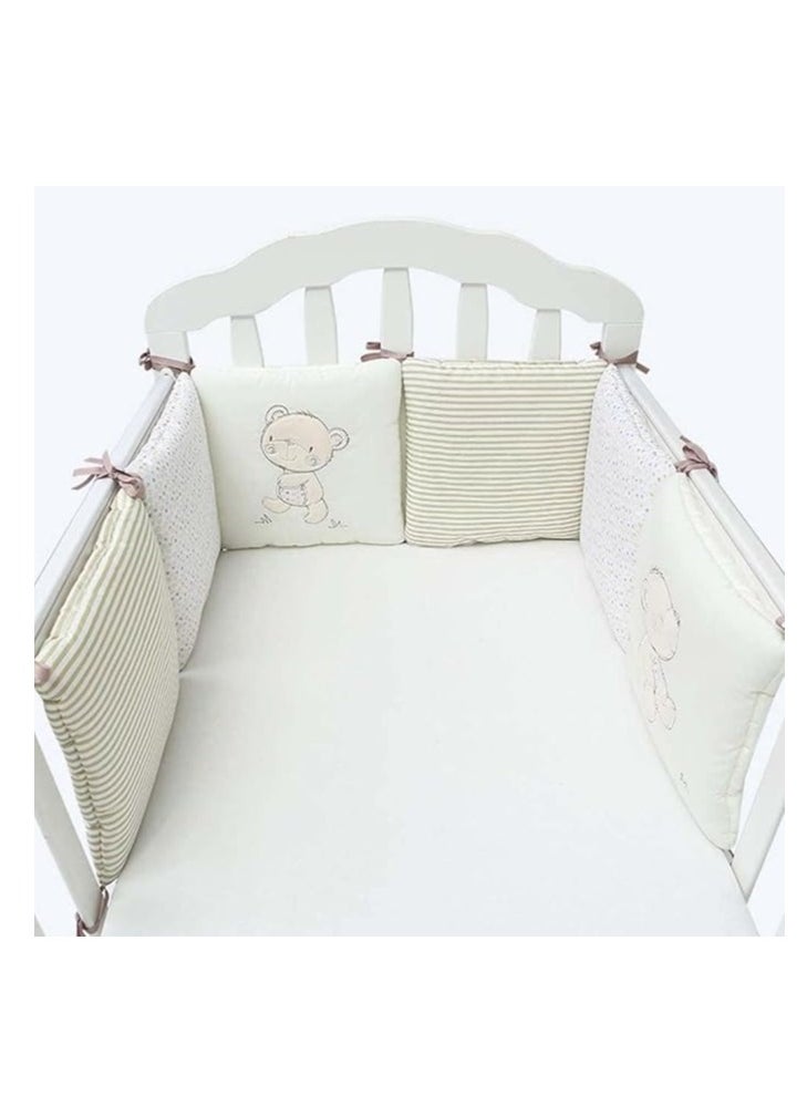 DUNISO 6 Pieces of Baby crib protective pads, male and female universal pure cotton rectangular surround pads, children's bed surround, soft, breathable and anti collision, 30cm * 30cm, white  - Image 1