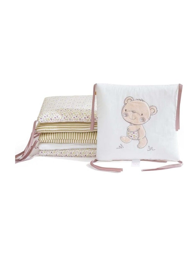 DUNISO 6 Pieces of Baby crib protective pads, male and female universal pure cotton rectangular surround pads, children's bed surround, soft, breathable and anti collision, 30cm * 30cm, white  - Image 5