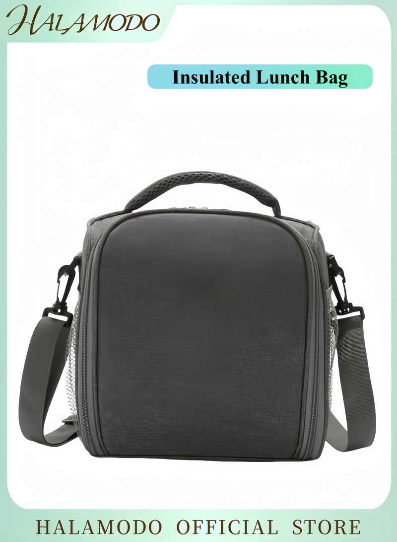 HALAMODO Lunch Bags Insulated Lunch Bag Large Cooler Tote Bag Reusable Bento Bags Travel Lunch Bag for Stduent & Kids & Men & Women - Image 1