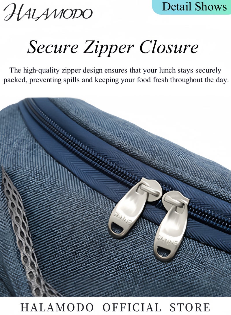 HALAMODO Lunch Bags Insulated Lunch Bag Large Cooler Tote Bag Reusable Bento Bags Travel Lunch Bag for Stduent & Kids & Men & Women - Image 2